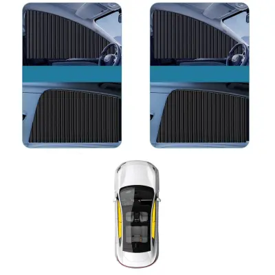Sklopivo sjenilo za prozor automobila 4 kom – UV zaštita, klizna vodilica Black
