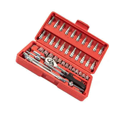 46-dijelni 1/4-inch komplet nasadnih ključeva u crvenom koferu