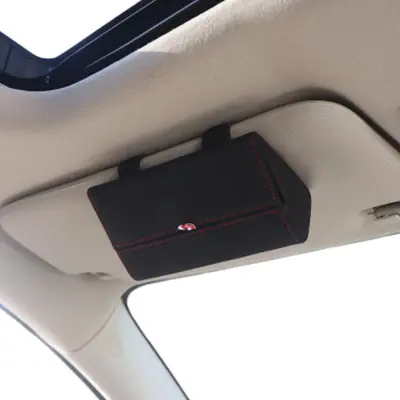 Univerzalni suede držač naočala za auto s kopčom na sjenilo Black