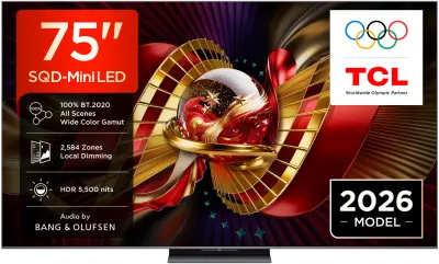 TCL SQD Mini-LED TV 75" 75C8L, Google TV