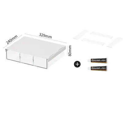 Sakrivena samoljepiva ladica ispod stola — bijeli PET+ABS organizator