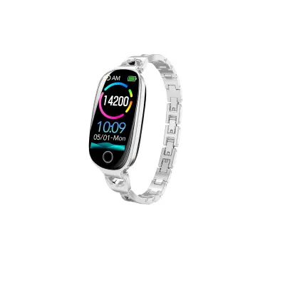 F81 ženski pametni sat s mjerenjem otkucaja srca, SpO2 i krvnog tlaka - IP67 vodootporni fitness tracker, kompatibilan s iOS i Android Srebrna