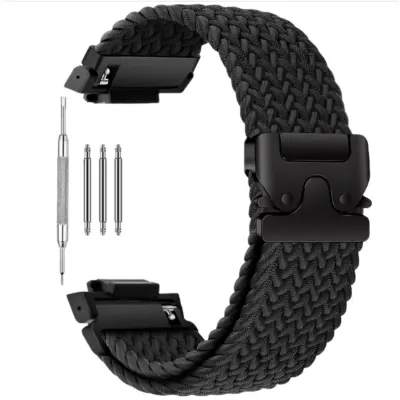 Prozračni najlonski remen za sat kompatibilan s Casio G-SHOCK GA-110/GA120/700 s paracord kopčom Crna