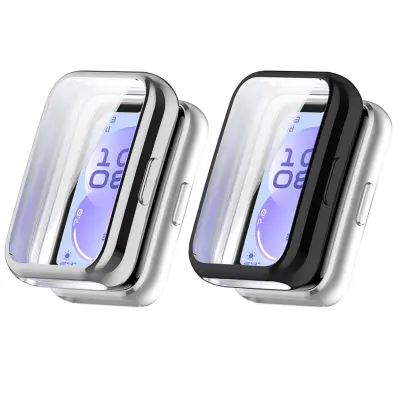 TPU zaštitna maska s punim pokrivanjem (2 kom) kompatibilna s Huawei Band 11 / Huawei Band 11 NFC - Prozirno crna, zaštita od ruba do ruba