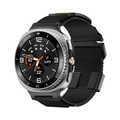 20mm najlonski pleteni prozračni sportski remen kompatibilan sa Samsung Watch - crni