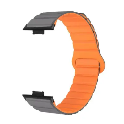 Zamjena/kompatibilni dijelovi – Huawei silikonska narukvica s magnetom za Watch Fit3/4/5/Pro Grey Orange