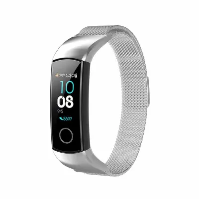 Milanese remen od nehrđajućeg čelika - zamjenski za Huawei Honor Band 5 i Honor 4 ENC Standard Edition, magnetska kopča, više boja Srebrna