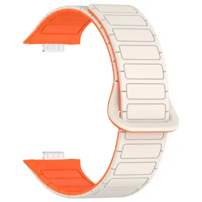 Zamjenski/kompatibilni dio – Huawei Watch FIT3/4/4 Pro Silikonska magnetska traka, udobna cijeli dan 24h White+Orange