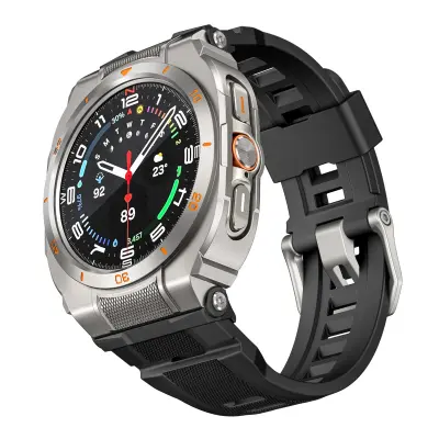 Zamjenska/kompatibilna narukvica – Samsung Galaxy Watch Ultra 47MM polu-omotana silikonska Black+Sliver