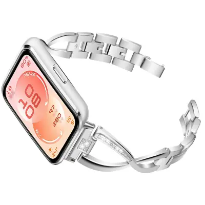 Zamjenski dio – Huawei remen od cinkove legure s dijamantom za Band 11/11Pro Silver