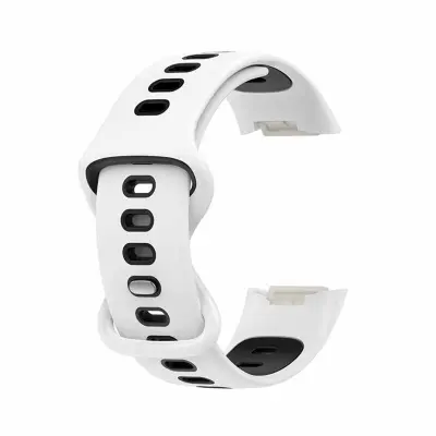 Silikonska zamjenska narukvica kompatibilna s Fitbit Charge6 i Charge5 Crno i bijelo