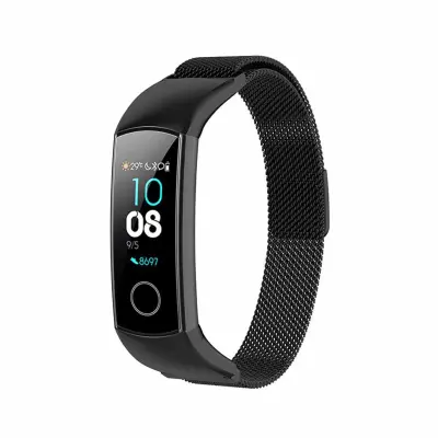 Milanese remen od nehrđajućeg čelika - zamjenski za Huawei Honor Band 5 i Honor 4 ENC Standard Edition, magnetska kopča, više boja Crna