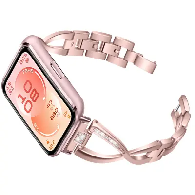 Zamjenski dio – Huawei remen od cinkove legure s dijamantom za Band 11/11Pro Pink