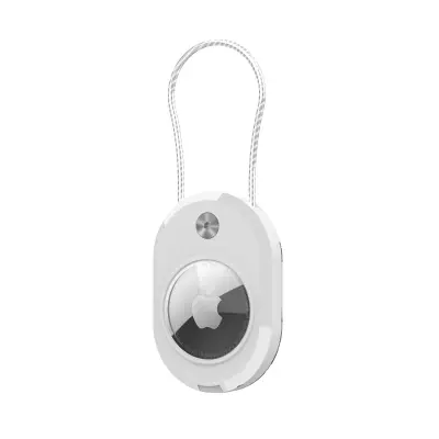 Zaštitni etui za Apple AirTag s PC kućištem i čeličnim kablom White
