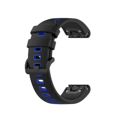 Silikonska narukvica za Garmin fenix 6S – udobna i prozračna Black+Blue