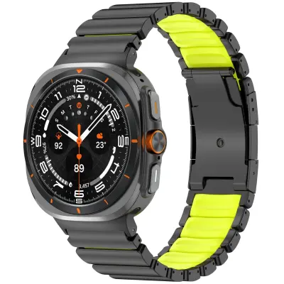 Remen od titanijske legure kompatibilan sa Samsung Watch8 Classic: siguran magnetski zatvarač i poboljšana udobnost Crna+Zelena