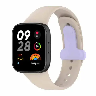 Silikonski zamjenski remen za Redi watch3 kompatibilan s Redmi Watch 3 – mekana vodootporna traka s kopčom na pin Bež