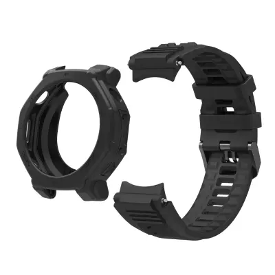 Silikonski remen i zaštitna maska kompatibilni s Amazfit T-Rex 3 Pro - više boja Crna