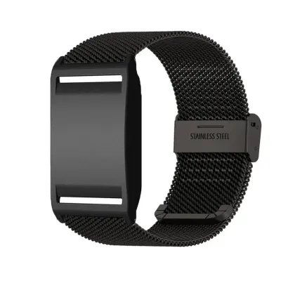 Crni remen od nehrđajućeg čelika mrežasti za Polar Loop, 24cm x 2.2cm