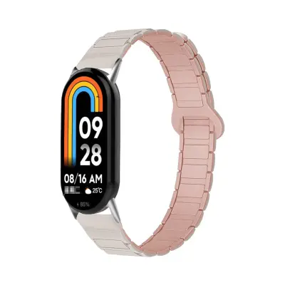 Silikonska magnetska narukvica za Xiaomi Mi Band 8/9/10 NFC 14mm Pink