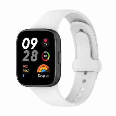 Silikonski zamjenski remen za Redi watch3 kompatibilan s Redmi Watch 3 – mekana vodootporna traka s kopčom na pin Bijela