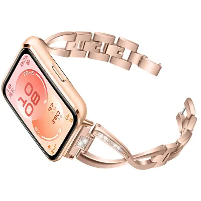 Zamjenski dio – Huawei remen od cinkove legure s dijamantom za Band 11/11Pro PinkGold