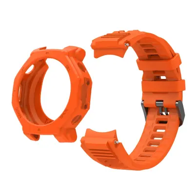 Silikonski remen i zaštitna maska kompatibilni s Amazfit T-Rex 3 Pro - više boja Narančasta