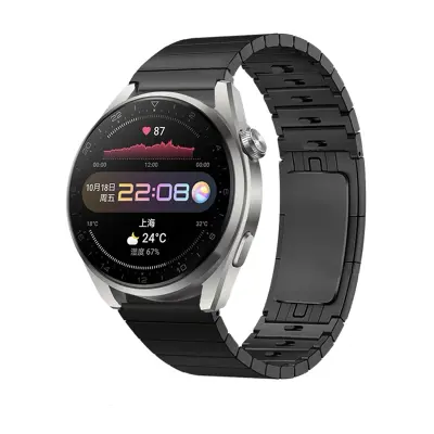 Crni remen od nehrđajućeg čelika s mehanizmom brzog otpuštanja za Huawei GT3/GT2 Pro 46 mm