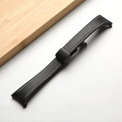 Kompatibilan silikonski remen za Samsung WATCH 654 — magnetska preklopna kopča s brzim otpuštanjem, 22 cm x 1,8 cm Crna