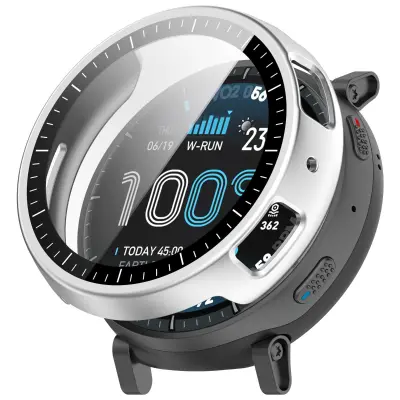 Integrirana PC i kaljeno staklo zaštitna maska za Amazfit Active Max Silver