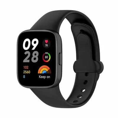 Silikonski zamjenski remen za Redi watch3 kompatibilan s Redmi Watch 3 – mekana vodootporna traka s kopčom na pin Crna