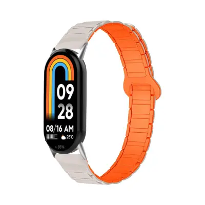 Silikonska magnetska narukvica za Xiaomi Mi Band 8/9/10 NFC 14mm Orange