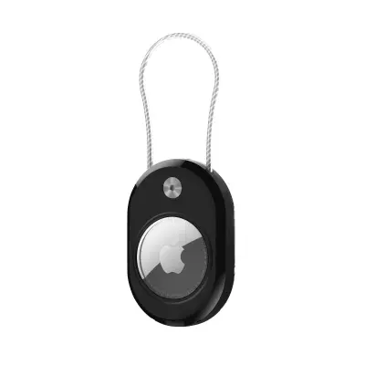 Zaštitni etui za Apple AirTag s PC kućištem i čeličnim kablom Black