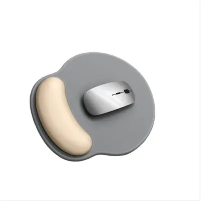 Ergonomska silikonska Lycra podloga za miš s naslonom Grey+Silver