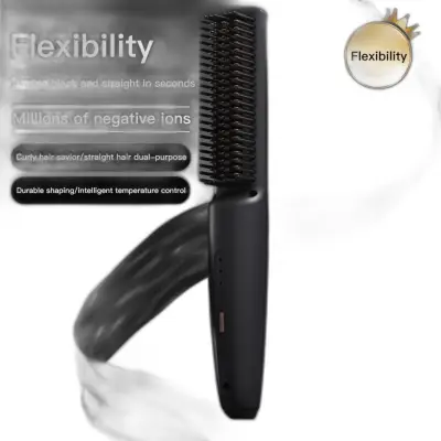 Električna četka za ispravljanje kose, 110-220V, 3 temperature Black