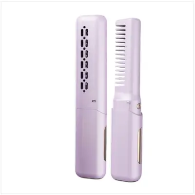 Mini bežična 2u1 četka za ravnanje i uvijanje, 3 temperature Purple