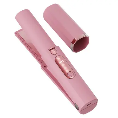 Bežični punjivi preslica/uvijač kose, Type-C, LCD Pink