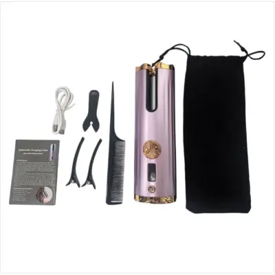 Bežični automatski uvijač kose s negativnim ionima, punjiv Pink