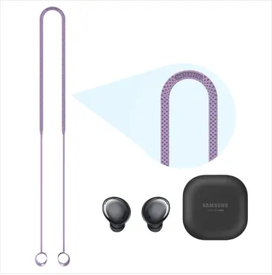 Silikonski anti-gubitni remen za kompatibilne Samsung Galaxy Buds Pro Bluetooth slušalice Purple