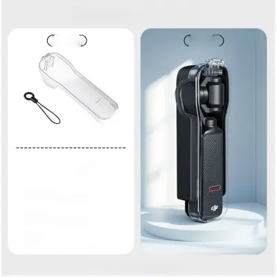 Prozirni PC poklopac za objektiv i gimbal kompatibilan s DJI Pocket 3 Transparent+White