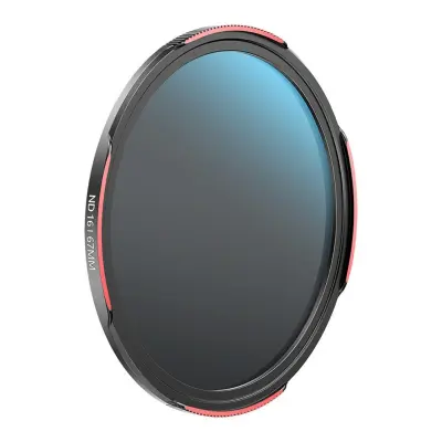 67 mm ND16 filter neutralne gustoće za telefon i kameru — 4-stop filter od optičkog stakla 67 mm s okvirom od aluminijske legure, crni