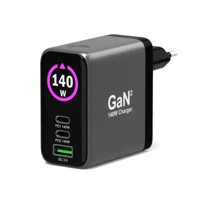 Port zidni punjač 140W type C,GaN2+USB-C kabel 2m