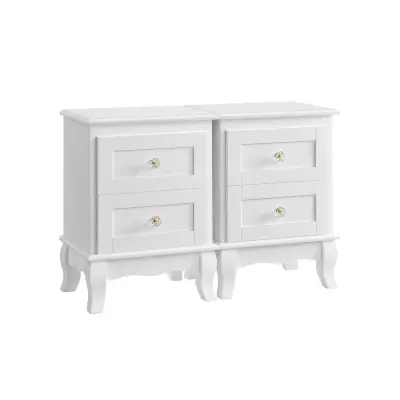 Noćni ormarić s 2 ladice 38,5x52,5x30,5 cm bijeli