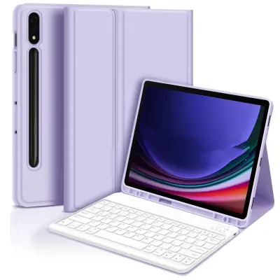 Ljubičasta futrola s Bluetooth tipkovnicom kompatibilna sa Samsung Tab S10 FE Plus 13,1 inča (2025) sa standardnom tipkovnicom