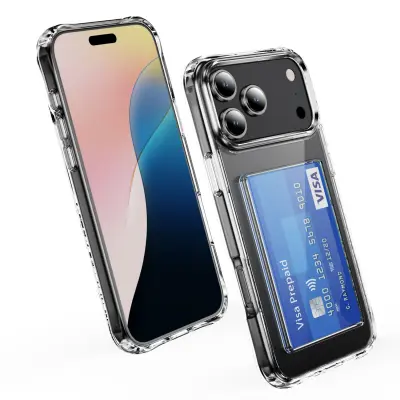 Prozirna akrilna zaštitna maska s utorom za kartice za iPhone 17 Pro