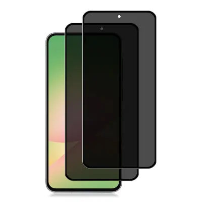 Kaljeno zaštitno staklo s privatnim filtrom za Samsung Galaxy A57 - crni rub, HD, protiv uvida