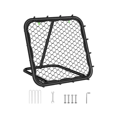 Nogometni odbijač 78,5x84,5x55-78,5 cm Crni