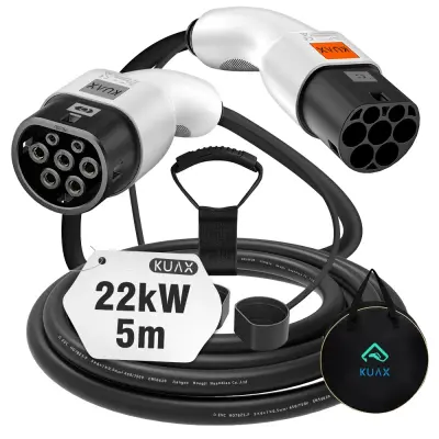 Prijenosni EV kabel za punjenje 22KW 32A 5M Bijeli (Tip 2)