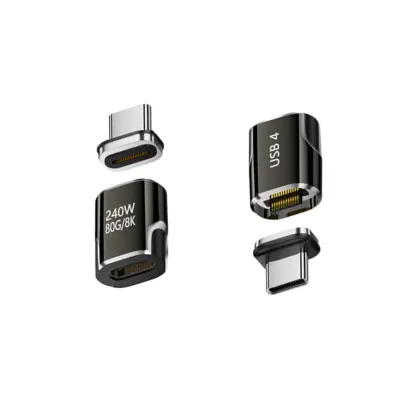 Magnetni USB-C adapter s eMarker čipom, 240W PD, USB4 80Gbps Gun Black