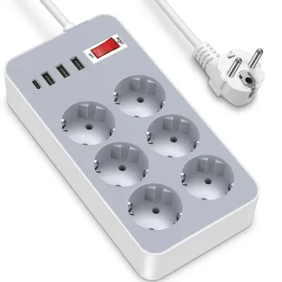 Produžni razdjelnik (EU standard) s USB i Type-C priključcima